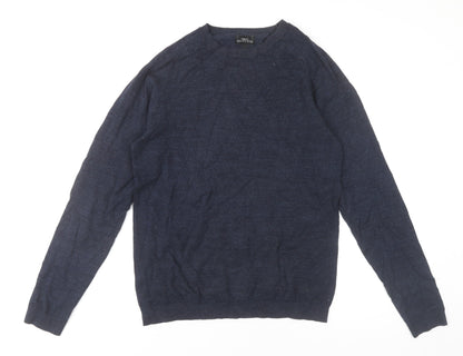 Next Men’s Blue Crew Neck Cotton Knit Jumper XS Regular Fit