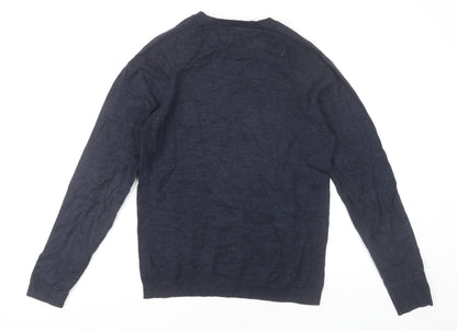 Next Men’s Blue Crew Neck Cotton Knit Jumper XS Regular Fit