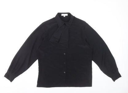 Womens UK Size 8 Precis Black Classic Blouse