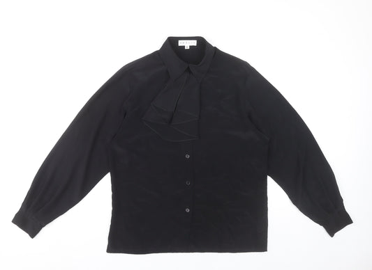 Womens UK Size 8 Precis Black Classic Blouse