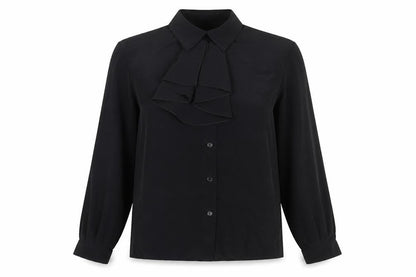 Womens UK Size 8 Precis Black Classic Blouse