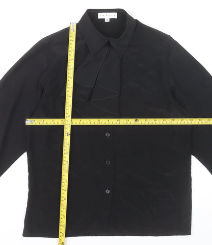 Womens UK Size 8 Precis Black Classic Blouse