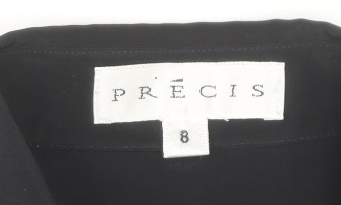 Womens UK Size 8 Precis Black Classic Blouse