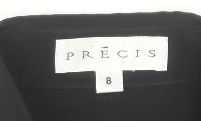 Womens UK Size 8 Precis Black Classic Blouse
