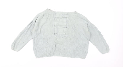 Express Women’s Grey Knit Pullover Jumper Size S Long Sleeve