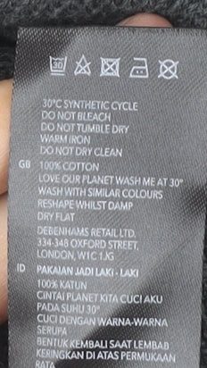 Maine New England Men's Grey Cotton V-Neck Jumper Size M