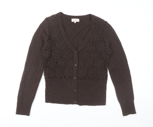 Womens UK Size 2 Jackpot Brown Cardigan Jumper