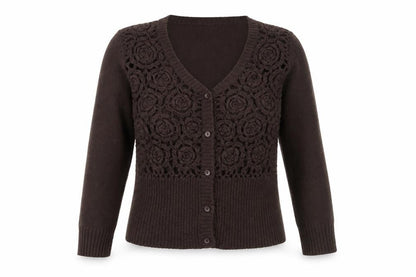 Womens UK Size 2 Jackpot Brown Cardigan Jumper