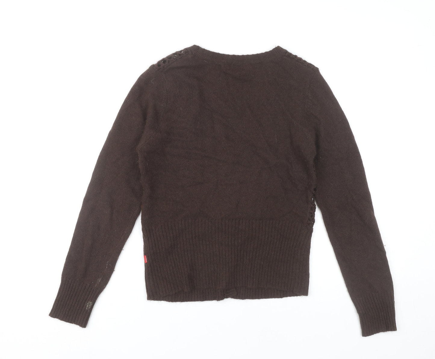 Womens UK Size 2 Jackpot Brown Cardigan Jumper