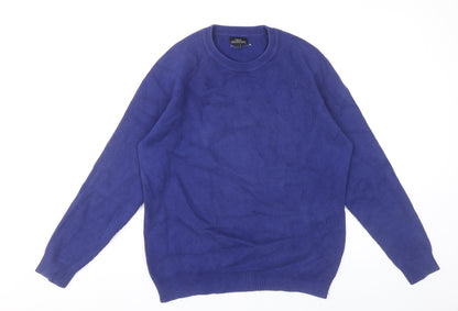 Next Men’s Blue Cotton Knit Crew Neck Jumper Size L