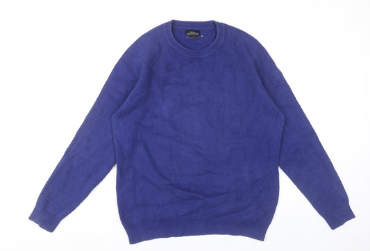 Next Men’s Blue Cotton Knit Crew Neck Jumper Size L