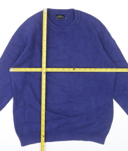 Next Men’s Blue Cotton Knit Crew Neck Jumper Size L