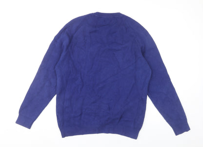 Next Men’s Blue Cotton Knit Crew Neck Jumper Size L