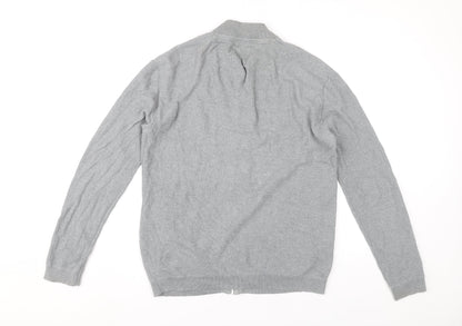 Burton Menswear London Men's Grey XS Full Zip Knit Jumper