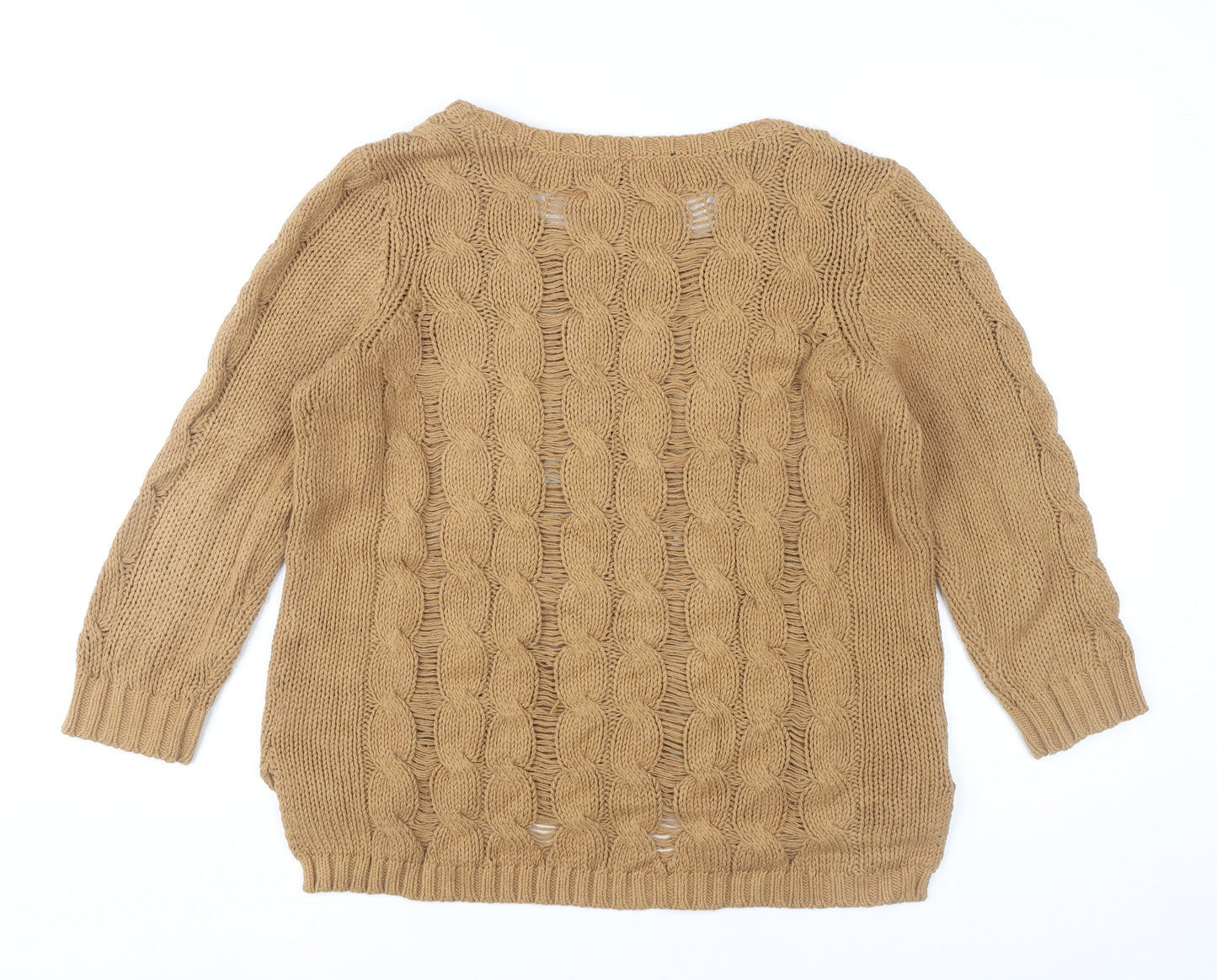 H&M Women’s Beige Cable Knit Pullover Jumper Size 12