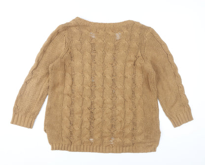 H&M Women’s Beige Cable Knit Pullover Jumper Size 12