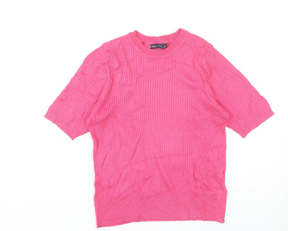 Womens UK Size 14 Marks and Spencer Pink Basic T-Shirt