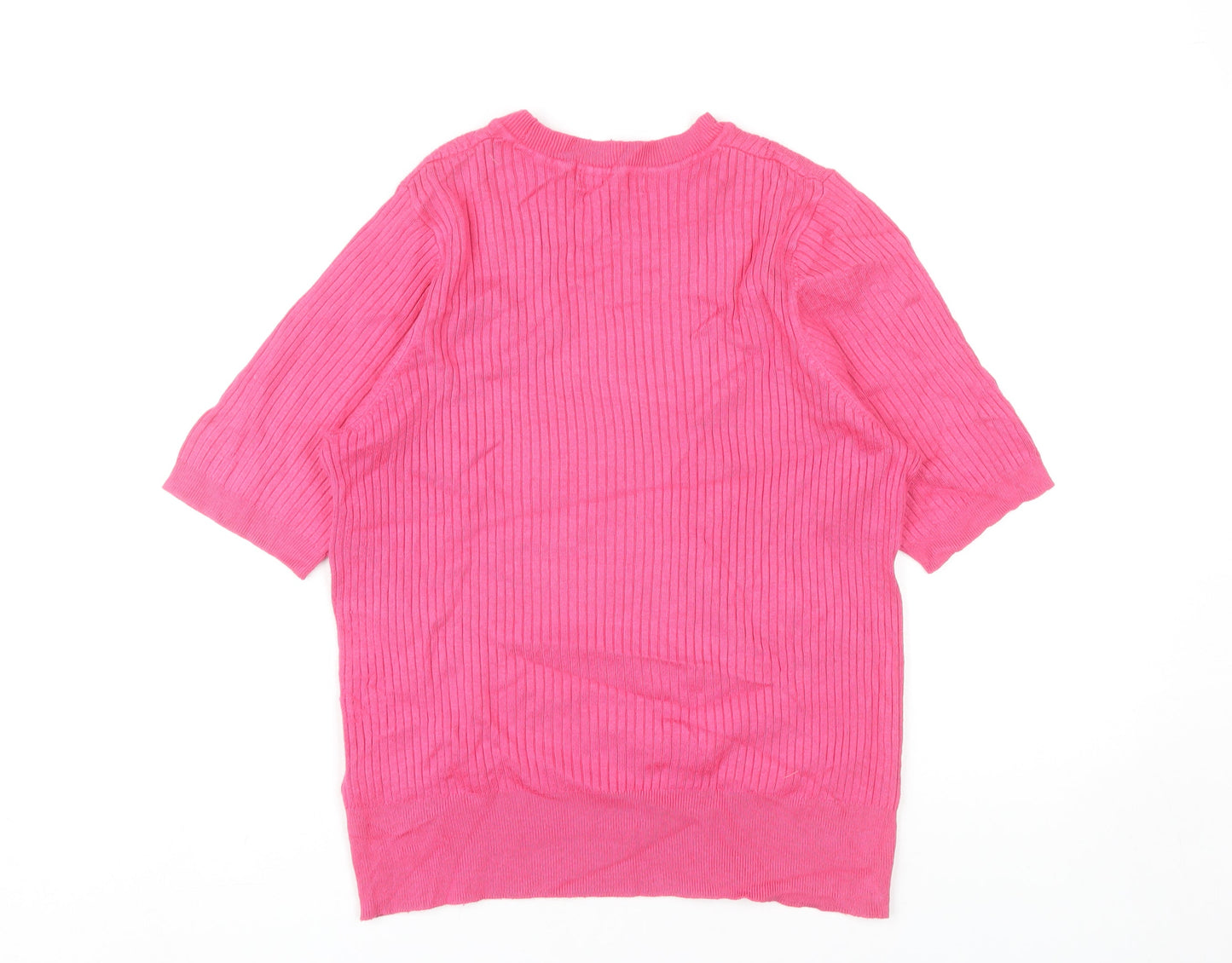 Womens UK Size 14 Marks and Spencer Pink Basic T-Shirt