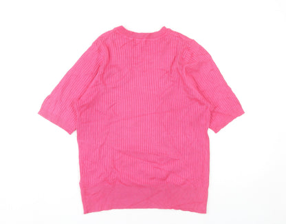 Womens UK Size 14 Marks and Spencer Pink Basic T-Shirt
