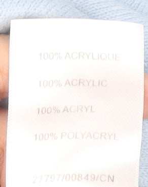 Damart Womens Blue Short Sleeve Mock Neck Pullover Jumper Size M