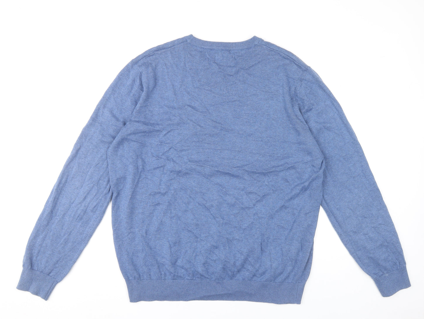 Lincoln Mens Blue XL Cotton Crew Neck Pullover Jumper