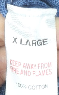 Lincoln Mens Blue XL Cotton Crew Neck Pullover Jumper