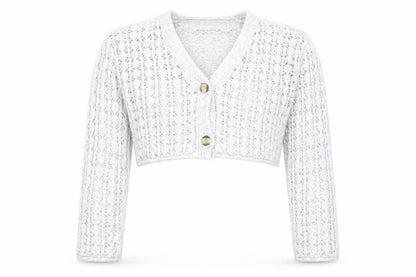 Zara Girls Grey Knit Button Cardigan Jumper 11-12 Years V-Neck Long Sleeve