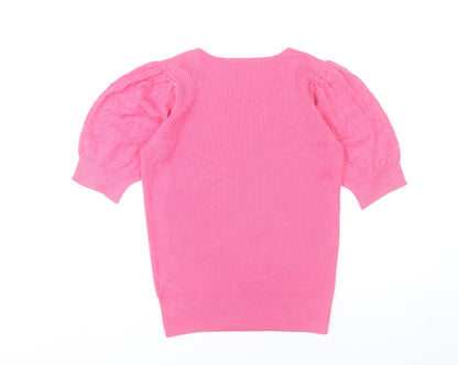 Womens UK Size 10 Marks and Spencer Pink Jersey Blouse