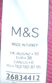Womens UK Size 10 Marks and Spencer Pink Jersey Blouse
