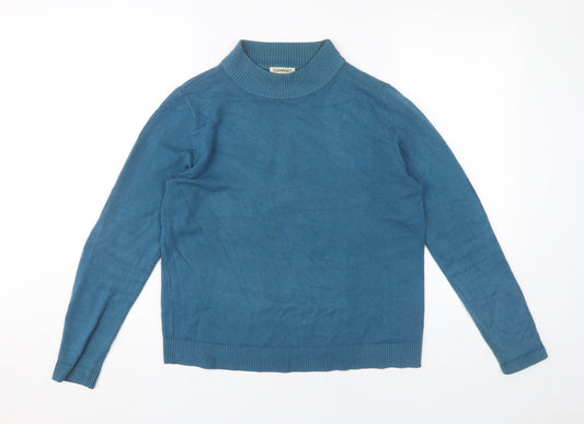 Damart Women’s Blue Mock Neck Acrylic Pullover Jumper Size 10