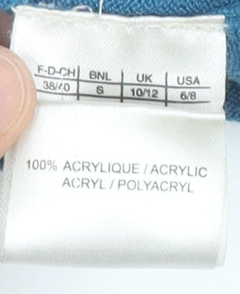 Damart Women’s Blue Mock Neck Acrylic Pullover Jumper Size 10