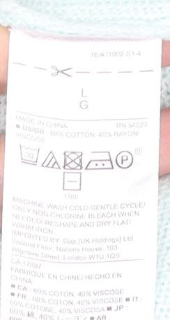 Gap Women’s Blue Cardigan L Long Sleeve Knit Cotton Blend