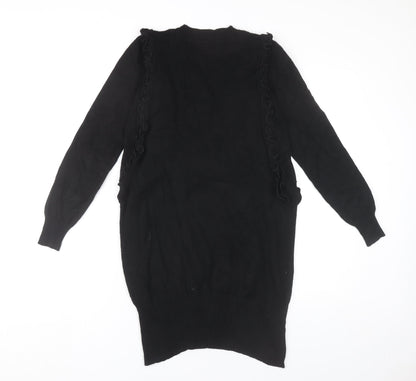 Marks and Spencer Women’s Black Jumper Dress Size 12 V-Neck Long Sleeve