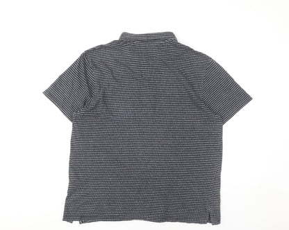 Red Herring Men’s Black Striped Cotton Polo Shirt Size L