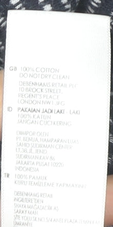 Red Herring Men’s Black Striped Cotton Polo Shirt Size L