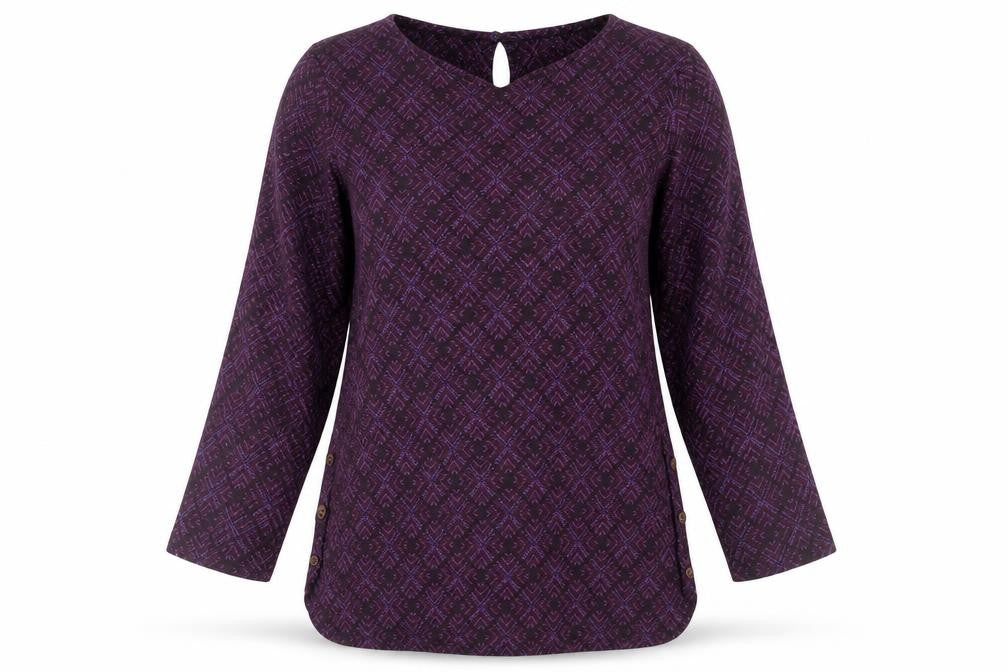 Womens UK Size 6 Fat Face Purple Tunic Blouse