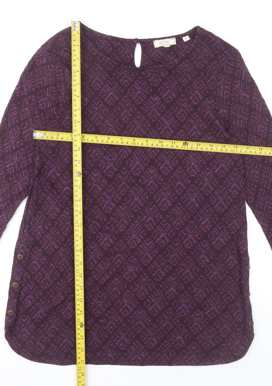 Womens UK Size 6 Fat Face Purple Tunic Blouse