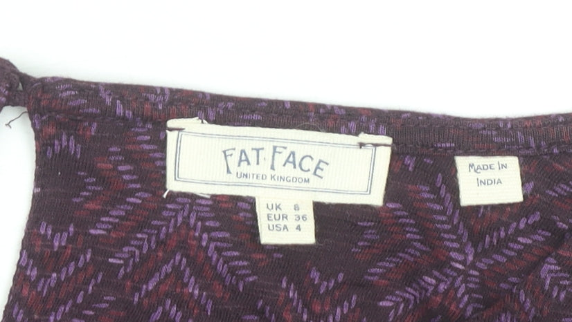 Womens UK Size 6 Fat Face Purple Tunic Blouse