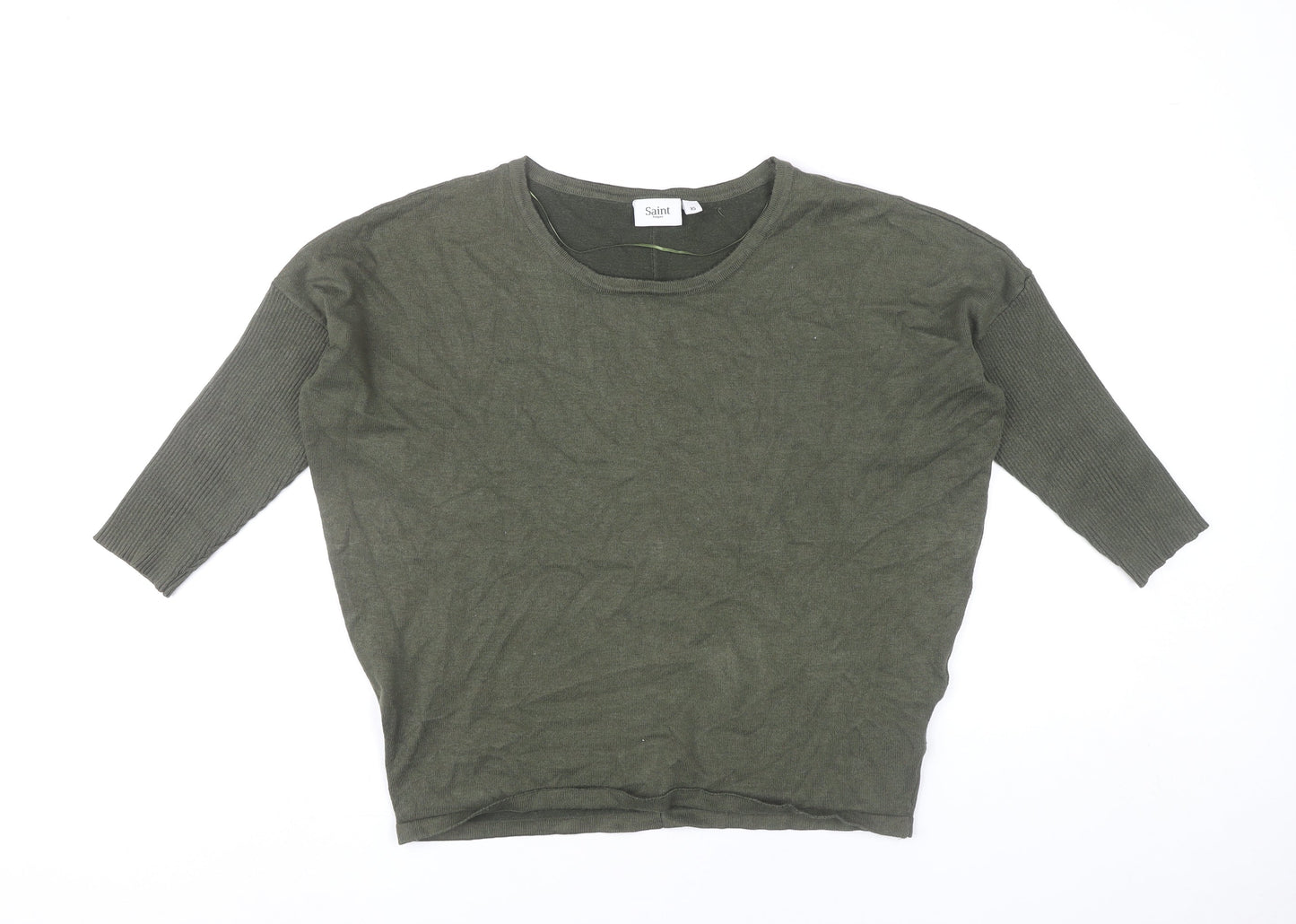 Womens UK Size XS Saint Tropez Green Pullover Jumper