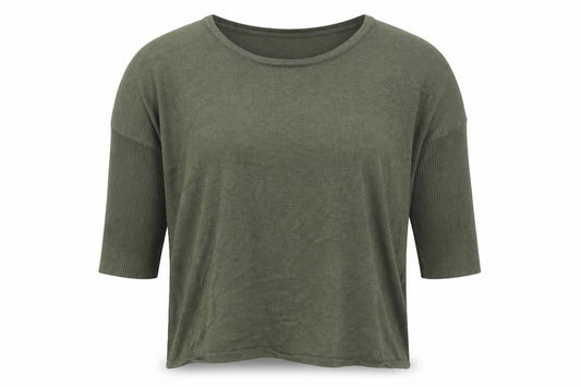 Womens UK Size XS Saint Tropez Green Pullover Jumper