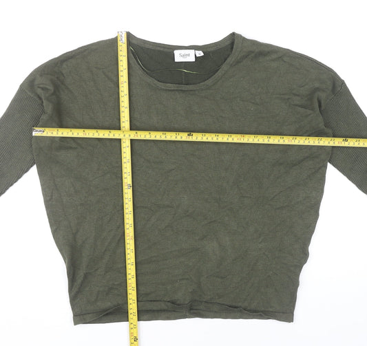 Womens UK Size XS Saint Tropez Green Pullover Jumper