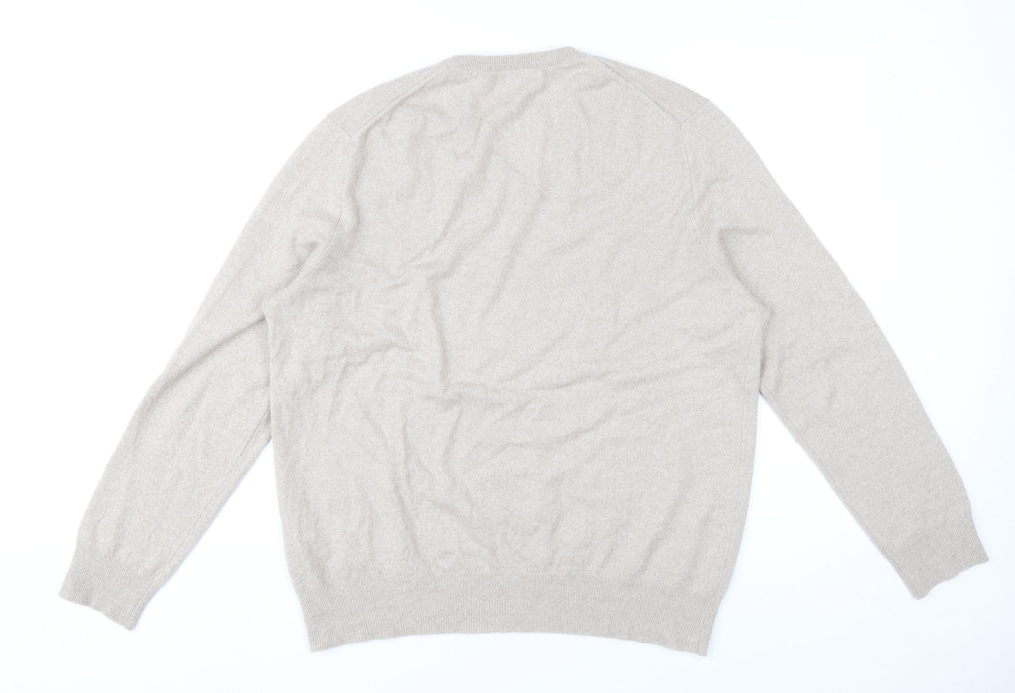 Pringle of Scotland Mens Beige Wool V-Neck Jumper L