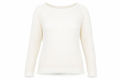 RD Style Women’s Ivory Open-Knit Cotton Jumper Size M