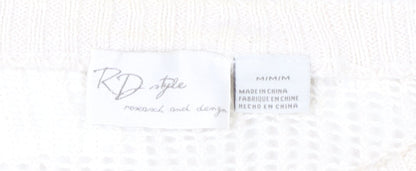 RD Style Women’s Ivory Open-Knit Cotton Jumper Size M