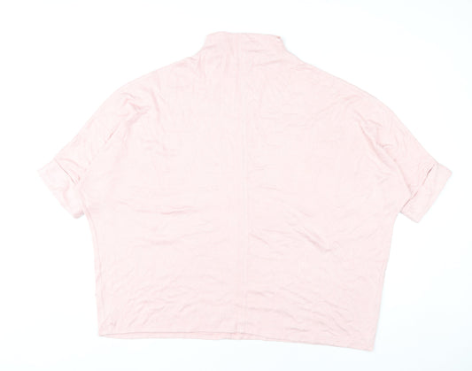 Apricot Womens Pink High Neck Relaxed Pullover Jumper Size 16