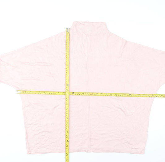 Apricot Womens Pink High Neck Relaxed Pullover Jumper Size 16