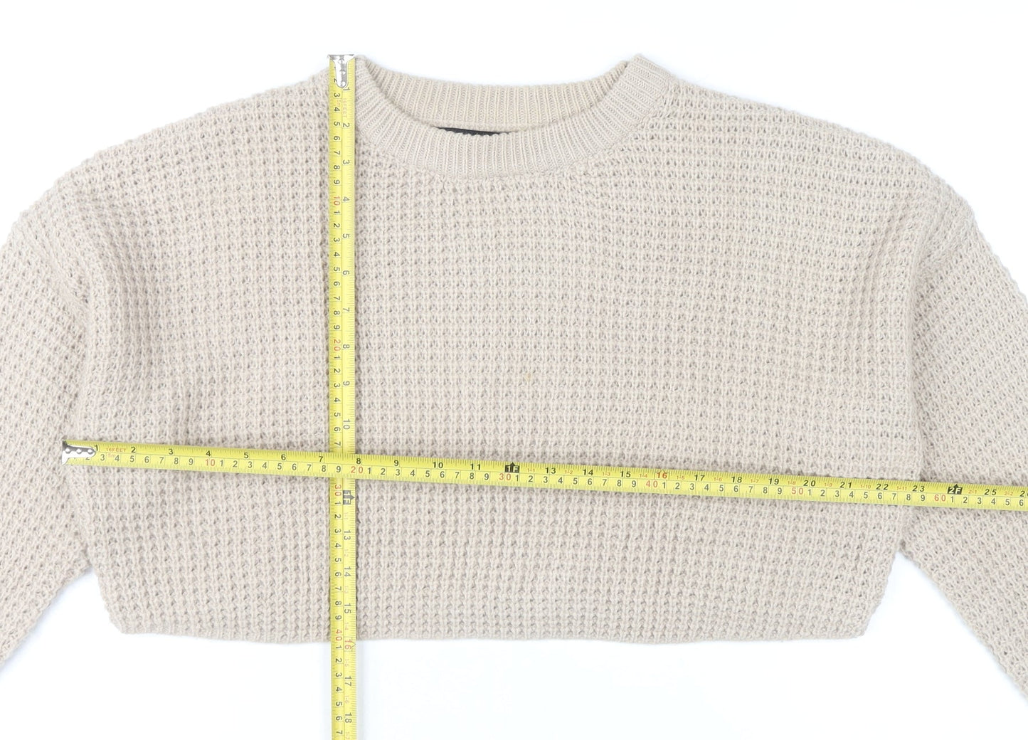 Womens UK Size 1012 Missguided Beige Pullover Jumper