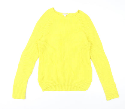 Gap Womens Yellow Crew Neck Chunky Knit Pullover Jumper Size M