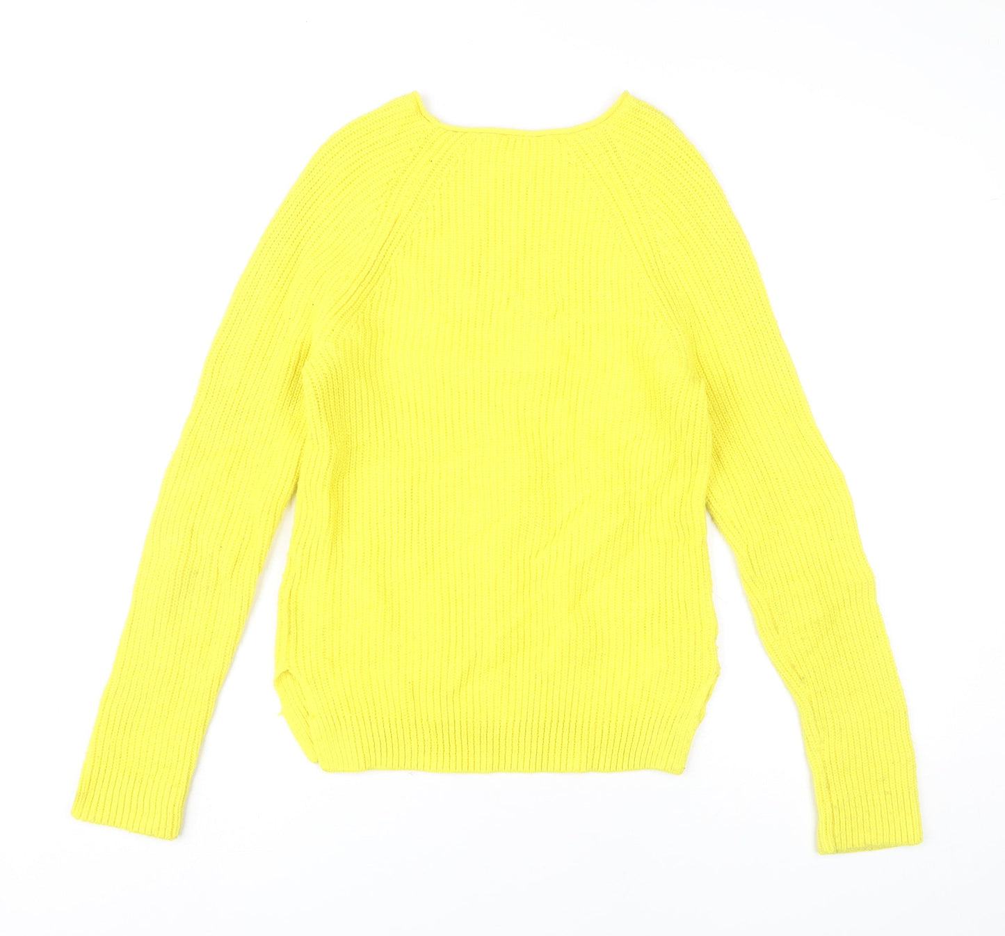 Gap Womens Yellow Crew Neck Chunky Knit Pullover Jumper Size M