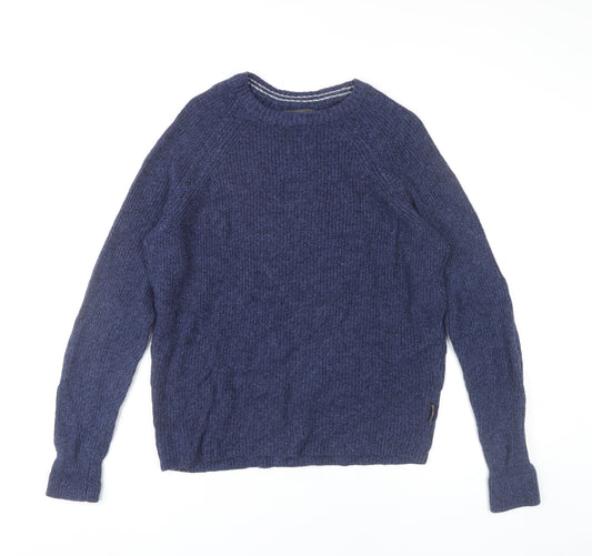 Ben Sherman Men’s Blue Wool Nylon Pullover Jumper Size L Knitwear